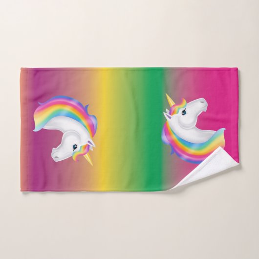 Rainbow Unicorn Towel Set Bad Handdoek (Handdoek)