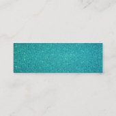 Rainbow unicorn turquoise glitter mini visitekaartje (Achterkant)