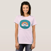 Rainbow unicorn turquoise glitter t-shirt (Voorkant volledig)