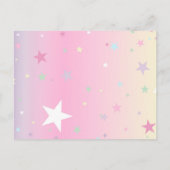 Rainbow Unicorn Uitnodiging Briefkaart (Achterkant)