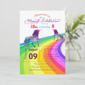 Rainbow Unicorn - Uitnodiging voor verjaardag (Staand voorkant)