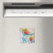 Rainbow Unicorn unicorns art Waterverf Magnet (Insitu (Vaatwasser))