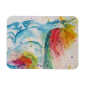 Rainbow Unicorn unicorns art Waterverf Magnet Magneet (Horizontaal)