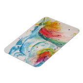 Rainbow Unicorn unicorns art Waterverf Magnet Magneet (Linkerzijde)