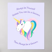 Rainbow Unicorn van pastel met tekstafdrukken Poster (Voorkant)