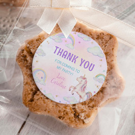 Rainbow Unicorn Verjaardag Classic Ronde Sticker