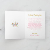 Rainbow Unicorn Verjaardag Kaart (Binnen)