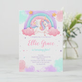 Rainbow Unicorn Verjaardag Magische Eenhoorn Kaart (Staand voorkant)