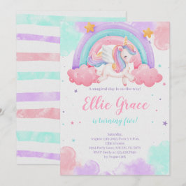 Rainbow Unicorn Verjaardag Magische Eenhoorn Kaart
