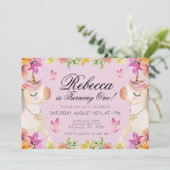 Rainbow Unicorn Verjaardag Meisjes Kaart (Staand voorkant)