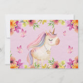 Rainbow Unicorn Verjaardag Meisjes Kaart (Achterkant)