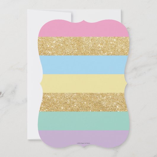 Rainbow Unicorn Verjaardag Uitnodiging 1e Verjaard (Achterkant)