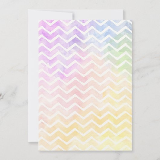 RAINBOW UNICORN Verjaardag Uitnodiging Bewerkbaar (Achterkant)