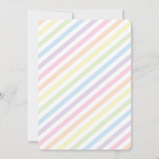 Rainbow Unicorn Verjaardagsfeest Nodig Twinkle Sta Kaart (Achterkant)