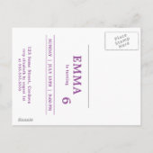 Rainbow Unicorn verjaardagsfeestje uitnodigen Uitnodiging Briefkaart (Achterkant)