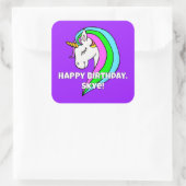 Rainbow Unicorn Vierkante Sticker (Tas)
