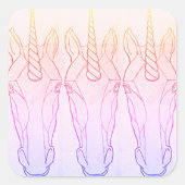 Rainbow Unicorn Vierkante Sticker (Voorkant)