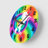 Rainbow Unicorn Wall Clock Ronde Klok (Hoek)