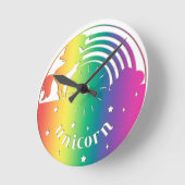 Rainbow Unicorn Wall Clock Ronde Klok (Hoek)