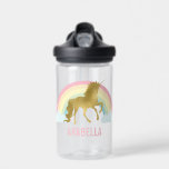 Rainbow Unicorn Waterfles<br><div class="desc">Gold Rainbow Unicorn op maat gemaakt design.</div>