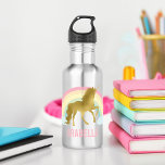 Rainbow Unicorn Waterfles<br><div class="desc">Gold Rainbow Unicorn op maat gemaakt design.</div>