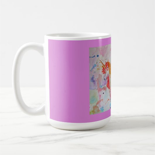 Rainbow Unicorn Waterverf Childs Name Mok (Links)