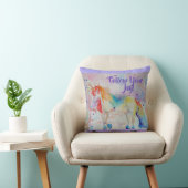 Rainbow Unicorn Waterverf Cushion Kussen (Stoel)