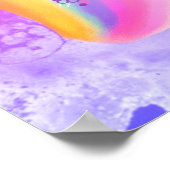 Rainbow Unicorn Waterverf Girls gepersonaliseerd Poster (Hoek)