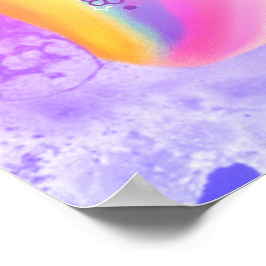 Rainbow Unicorn Waterverf Girls gepersonaliseerd Poster (Hoek)