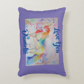 Rainbow Unicorn Waterverf Paarse Love Cushion Accent Kussen (Voorkant(Verticaal))