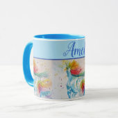 Rainbow Unicorn Waterverf schattige Mok voor Whims (Voorkant links)