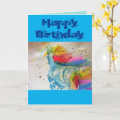 Rainbow Unicorn Waterverf Whimsical-kaart Kaart (Gele Bloem)