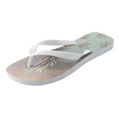 Rainbow Unicorn Wedding Flipflops BRIDE Gold Teenslippers (Schuin)