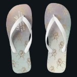 Rainbow Unicorn Wedding Flipflops BRIDE Gold Teenslippers<br><div class="desc">Voeg de rol van de leden van de Bridal-partij toe,  koppels huwen naam en trouwdatum aan deze elegante zomerbadpflops.</div>