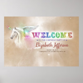 Rainbow Unicorn | Welkom Magic Party Poster