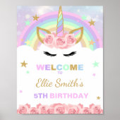 Rainbow Unicorn Welkomstsignalen Poster (Voorkant)