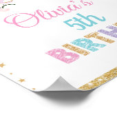 Rainbow Unicorn Welkomstteken Birthday Party Decor Poster (Hoek)