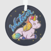 Rainbow Unicorn What Holiday Ornament (achterkant)