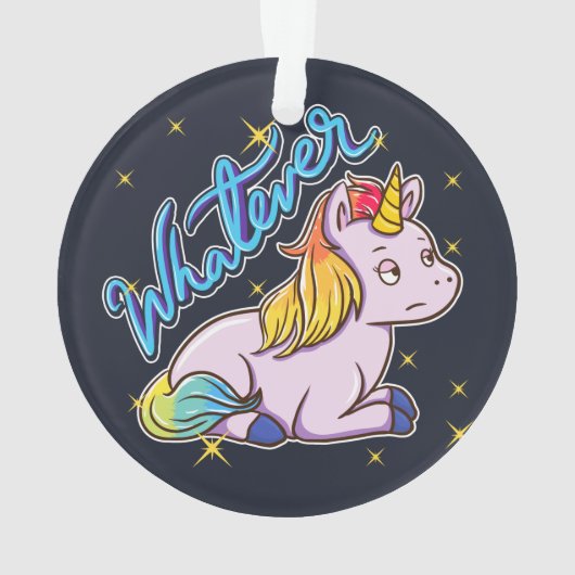 Rainbow Unicorn What Holiday Ornament (achterkant)