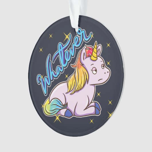 Rainbow Unicorn What Holiday Ornament (voorkant)
