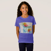 Rainbow Unicorn Whimsical Waterverf Girls T Shirt (Voorkant volledig)