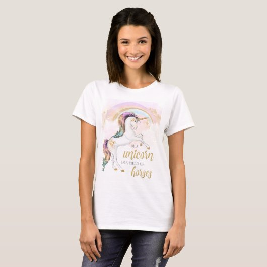 Rainbow Unicorn Womens TShirt (Voorkant volledig)