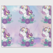 Rainbow Unicorn Wrapping Paper Cadeaupapier (Vlak)
