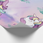 Rainbow Unicorn Wrapping Paper Cadeaupapier (Hoek)