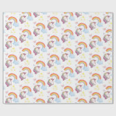 Rainbow & Unicorn Wrapping Paper Gift Wrap Cadeaupapier (Vlak)
