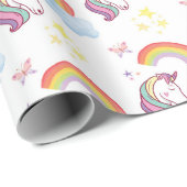 Rainbow & Unicorn Wrapping Paper Gift Wrap Cadeaupapier (Rol Hoek)