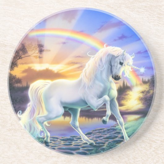 Rainbow Unicorn Zandsteen Onderzetter (Voorkant)