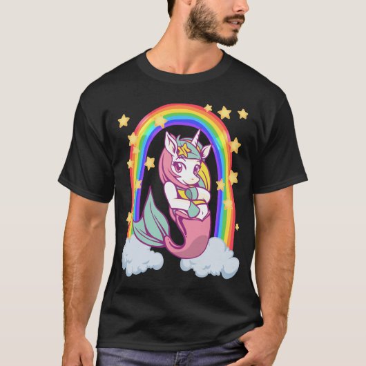 Rainbow unicorn-zeemeermeisje t-shirt (Voorkant)