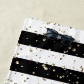 Rainbow Unicorn, zwart, gepersonaliseerd Strandlaken (In situ)