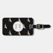Rainbow Unicorns & Gold Stars Pattern Bagagelabel (Voorkant horizontaal)